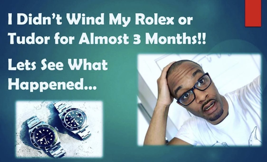 AMichaelsyt's tweet photo. Check out my most recent video - new upload by the weekend! - I Didn't Wind My Rolex or Tudor for Almost Three Months! + Wind Demo! https://t.co/y65q1gJLkG via @YouTube https://t.co/S9ZzXKQXsJ