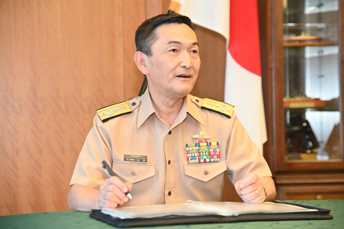 jmsdf_pao_eng's tweet photo. On 26 June, ADM Yamamura and ADM Gilday, @USNavyCNO held a VTC.
Both admirals had a candid discussion about naval cooperation, and agreed to continue a close relationship to enhance a #FreeandOpenIndoPacific despite #COVID19 situation. https://t.co/pN4UFbMovZ