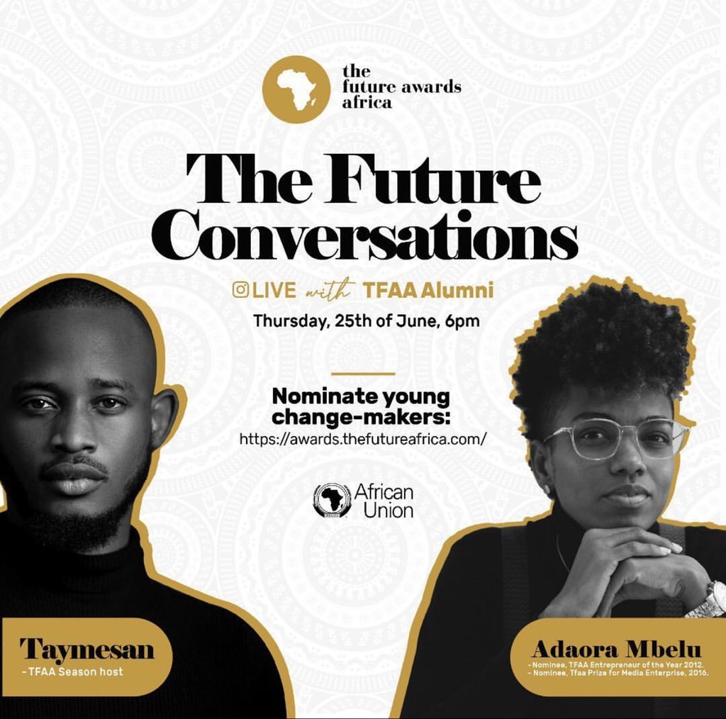 RedMediaAfrica's tweet image. The Multipotentialite is here!

@AdaoraMbelu is a visual artist, designer, poet, rapper, producer and actor. She is a two-time #TFAA Nominee - “Entrepreneur of The Year, 2012” and “Prize For Media Enterprise, 2016.