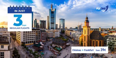 🤩✈️In just 3 days, FLYONE planes will fly regularly to your favorite destinations 🤩✈️ 
Come with us to discover Frankfurt🌏🏫
Tickets from 39 euros only on flyone.eu ✅