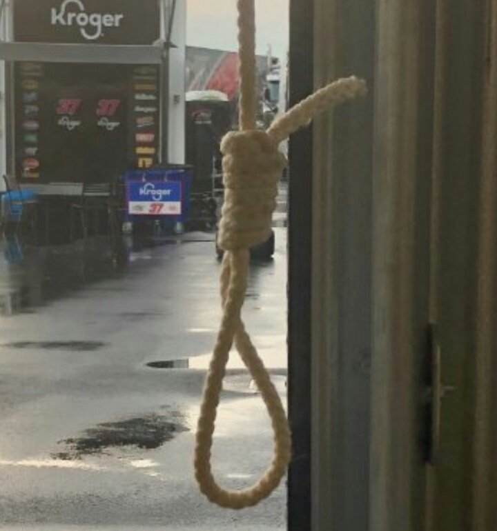 This noose would also be an OSHA violation. Also, this would be a huge safety hazard for every one who walked by as it was kicked about the garage floor. Not the super duper dirt repelling rope! Is it made of OxiClean?