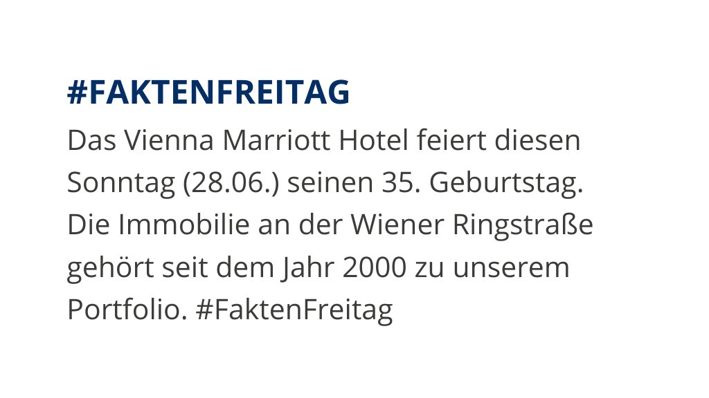 Schon gewusst? Das #ViennaMarriott wird am Sonntag 35. Uns bereitet das Hotel bereits seit 20 Jahren Freude. Wir gratulieren herzlich zum Jubiläum! #HappyBirthday #FaktenFreitag
