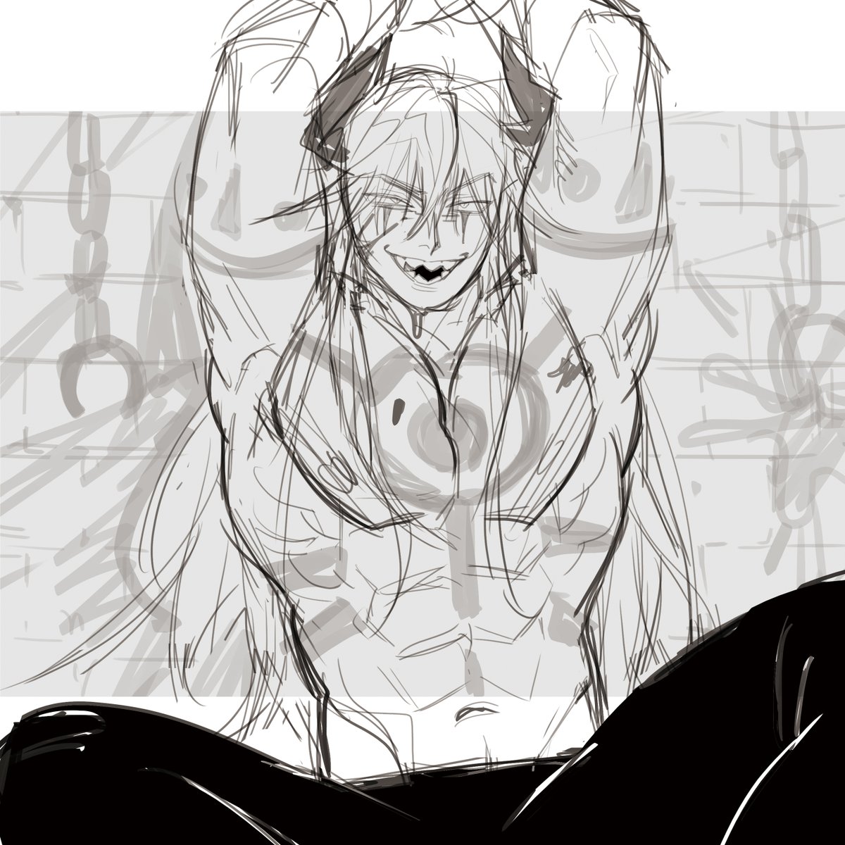 【巨乳男子/途中】
兩個都是長髮剛好放一組?

#OC #WIP #雄っぱいコレクション #OppaiBoysCollection 
