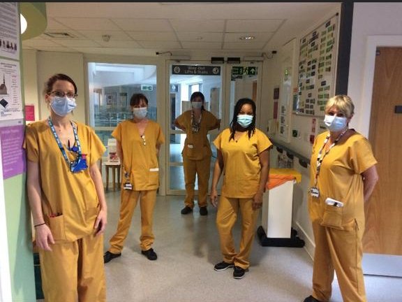 And the fight still goes on while thousands are flocking to beaches and other events the world is carrying on like normal but not for the NHS this picture is personal to me as it's my daughter first from the right. Please share this is a reminder to us all.💙💙💙