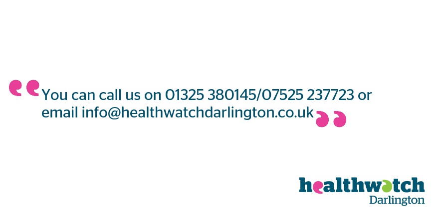 Don’t forget, we're here for you. We can give you information and signpost you to lots of health, care and community services in Darlington plus you can tell us what you think about services too! Can't get through to us via phone? Just leave a message and we'll get back to you 😊