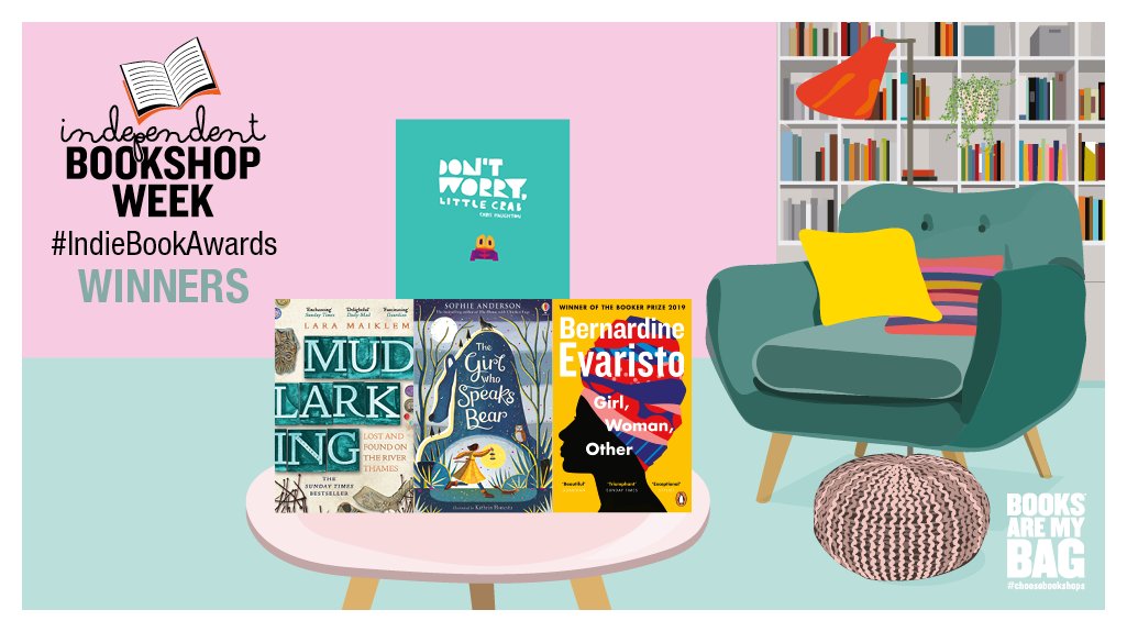 A huge 👏 to all the #IndieBookAwards winners – part of #IndieBookshopWeek 2020! 🎉🎉🎉
Girl, Woman, Other - Bernardine Evaristo
Mudlarking - @LondonMudlark
Don’t Worry, Little Crab - @chrishaughton
The Girl Who Speaks Bear - @sophieinspace
@booksaremybag @BAbooksellers https://t.co/kiPQqHkLGu