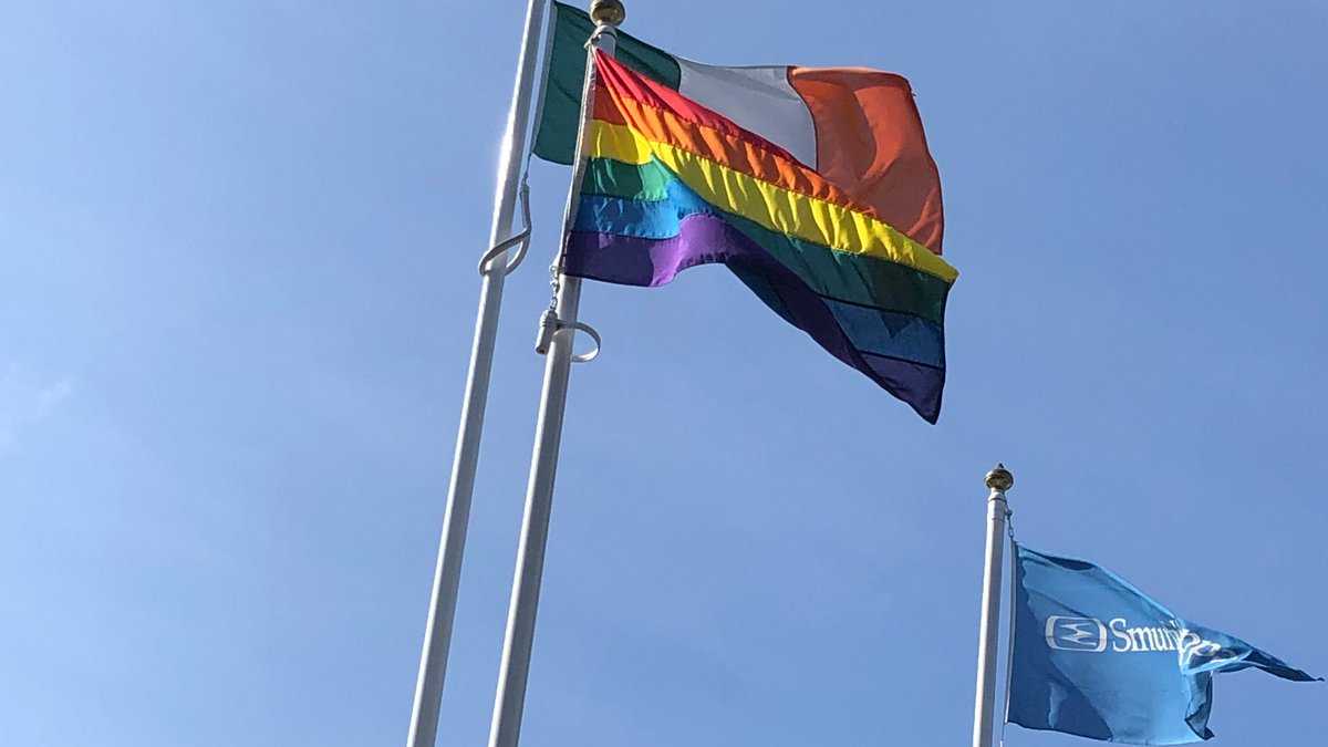 Rainbow flag raised at our Global headquarters in support for the LGBTQ+ community for Global Pride. Our 46,000 employees bring a rich blend of cultures, personalities, preferences and talents and we are stronger when we embrace them. #GlobalPride2020 #smurfitkappa