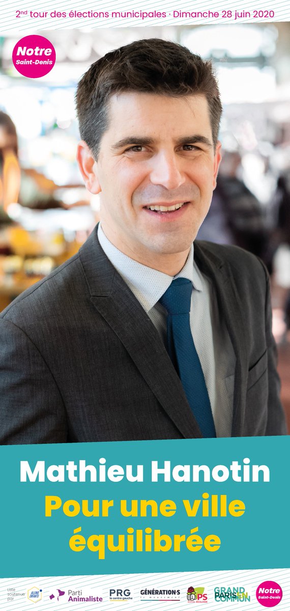 NotreSaintDenis's tweet photo. ✊ [DERNIER JOUR DE CAMPAGNE !] 6 bonnes raisons de voter ce dimanche 28 juin pour une nouvelle équipe et un avenir meilleur à Saint-Denis avec @MathieuHanotin 1/3

#VilleEquilibrée #Hanotin2020 #Municipales2020 https://t.co/WTIgxHMpdO