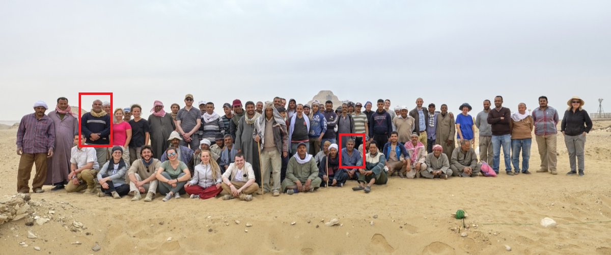 To the left: SCA inspector Yousri Ali Abdel Azeem; to the right: one of the SCA guards who is at the site year round.