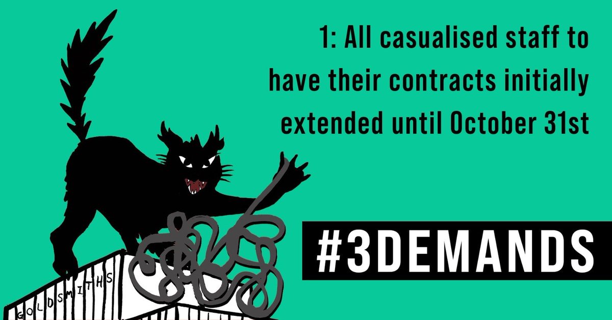 Träger Warning 🇵🇸🇸🇩 ☭ (@cleanersfor) on Twitter photo The first of our #3demands - extend our contracts at least until October 31st! <a href="/GoldsmithsUCU/">Goldsmiths UCU</a> is meeting <a href="/GoldsmithsUoL/">Goldsmiths, University of London</a> senior management later today - help amplify our demands by taking part in our virtual picket! The first of our #3demands - extend our contracts at least until October 31st! <a href="/GoldsmithsUCU/">Goldsmiths UCU</a> is meeting <a href="/GoldsmithsUoL/">Goldsmiths, University of London</a> senior management later today - help amplify our demands by taking part in our virtual picket!