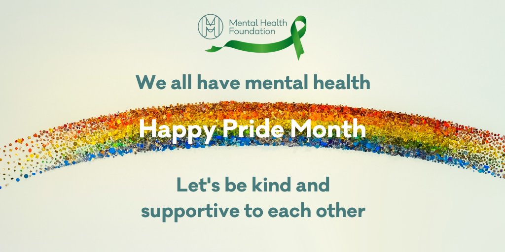 🌈Here at the Mental Health Foundation we know that mental health problems can affect anyone, at any time and we believe that mental health is everyone's business so let's be kind and supportive to each other 🤍💚💜❤️💙🧡 #PRIDE2020