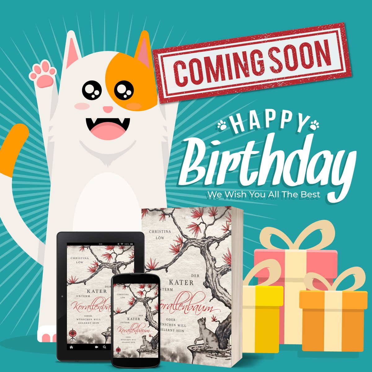 Maerchenspinner's tweet photo. Zum #Caturday eine kleine Ankündigung: Am 13.7. feiert "Der Kater unterm Korallenbaum, oder: Wünschen will gelernt sein" von @christina_loew bereits den ersten Buchgeburtstag!
Gibt's etwas, worüber ihr euch zu diesem katzigen Buchgeburtstag freuen würdet?
#maerchenadaption https://t.co/opGU8ftTcO