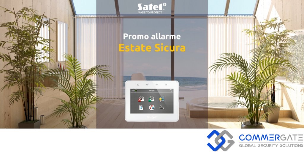 commergate's tweet photo. Dal 1 luglio al 31 luglio @SatelItalia  attiverà la promozione #estatesicura che prevede l’abbinamento della centrale Versa Plus e la tastiera Touch INT-TSG ad un prezzo speciale.Non perdere questa occasione!
Per saperne di più contattaci via email a vendite@commergate.it https://t.co/HQyxuCZy0t
