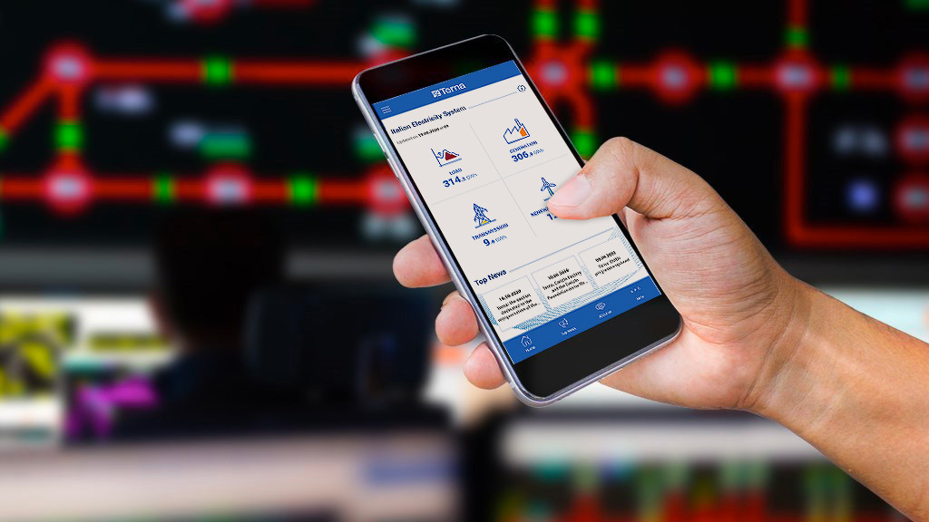 TernaSpA's tweet photo. Terna #app is now available in English, in app stores all over the world. From demand to generation sources, from commercial exchange flows with foreign countries to top news: the first app with all the info on the #electricity system at your fingertips ➡️ https://t.co/zgQViUHfjq https://t.co/v3IUu8gOVD