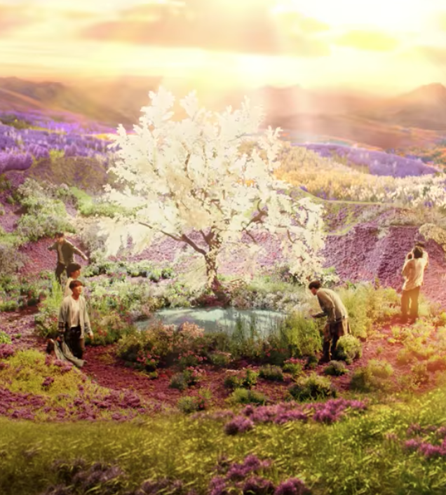 charts_k's tweet photo. Spring Day has come 💜🍃 #StayGoldMV https://t.co/OxSURou6Tl