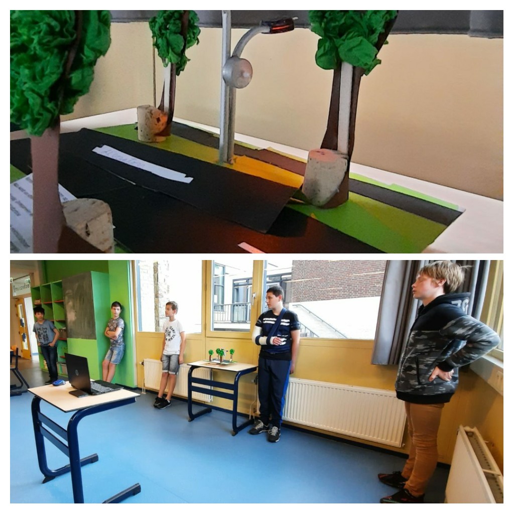 TechnasiumGHC's tweet photo. Teampresentaties op 1,5m  van in korte tijd gemaakte, maar toch hele mooie maquettes #bijzonderelantaarnpaal #toppers #ha1a @Technasium @MijnGHC https://t.co/QEfrn2afjQ