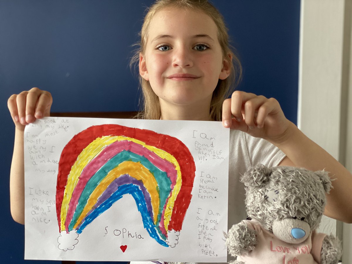 Hc1304's tweet photo. Sophia has enjoyed her rainbow task this morning! @Burnopfield_sch https://t.co/ahoTw0ROUr