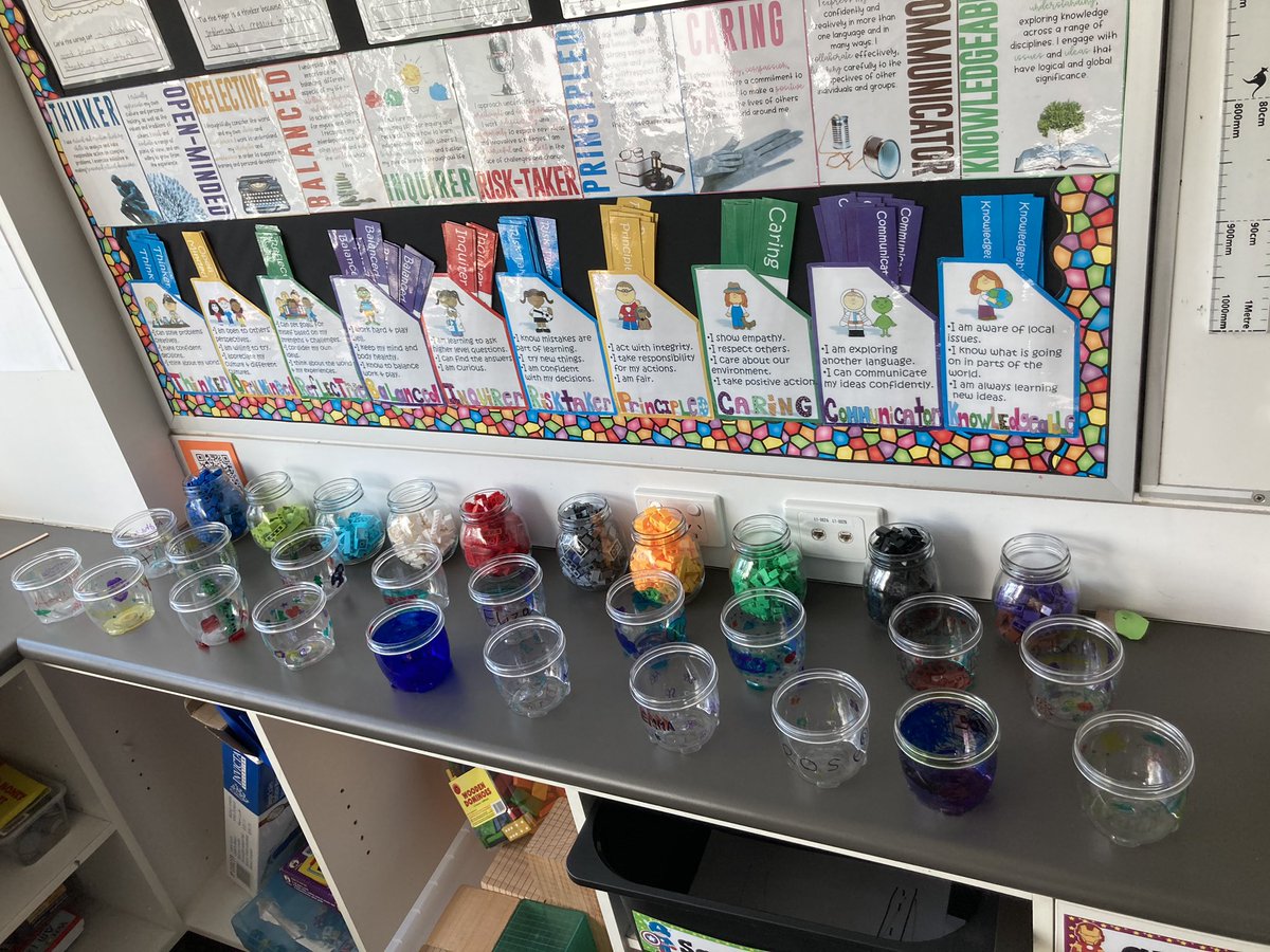 Finally set up my #ibpyp #learnerprofile bricks this week. Ts and Ss can acknowledge each other for displaying the attributes. Today, at the end of the week we built something out of our bricks and reflected on the attributes we displayed this week and what we will work on next.