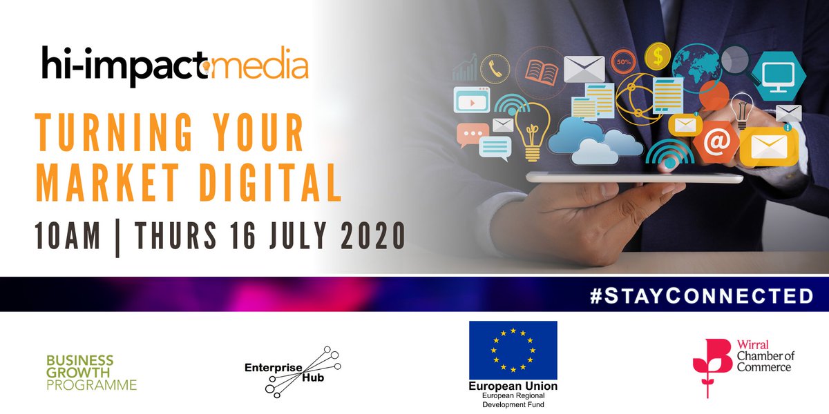Wirral_Chamber's tweet photo. ARE YOU PREPARED TO TURN YOUR MARKET DIGITAL?

📅 Thurs 16 July ⏰10am

We'll be joined by @mediahiimpact for tips, tricks &amp; advice on Digital Marketing. 

👉Register here: https://t.co/yJnG5B1mg8 https://t.co/3D2J3FCjRH