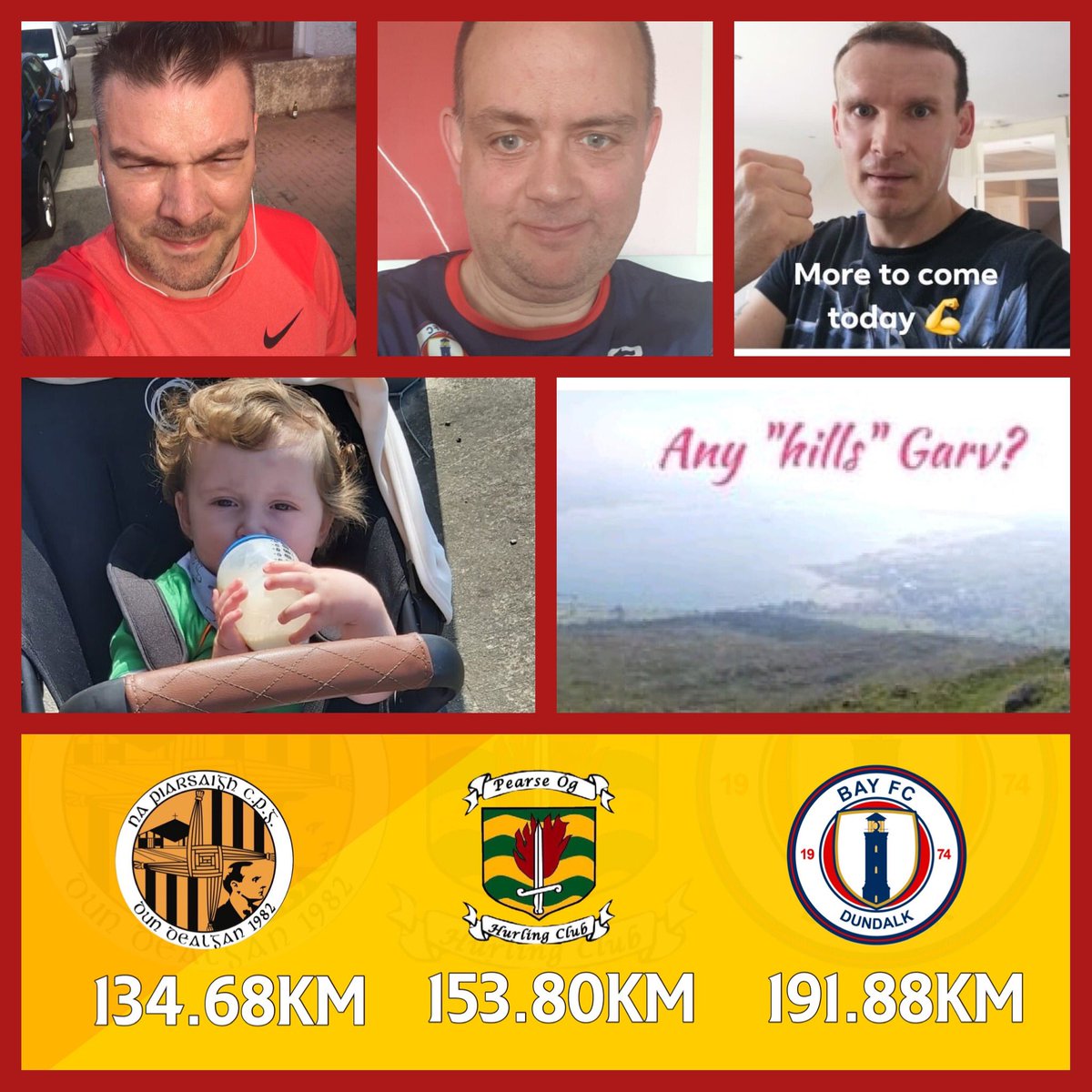 DAY FOUR | Some snaps sent in from day four,plenty of running done with the heat not effecting numbers out running but maybe had a part to play in their total To donate : idonate.ie/unitetheparish 🔴🔵🟡⚫️🟢🟡 #UniteTheParish