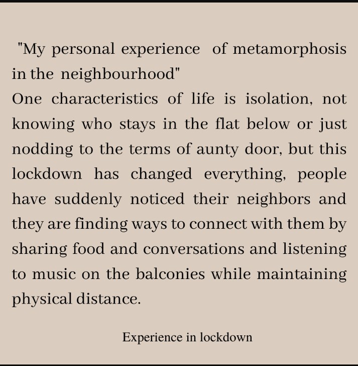 mahek_sanadi's tweet photo. "My personal experience of metamorphosis in the neighbourhood"
#lockdown #covid19 #coronavirus #changewithinneighbours #klecbalc #klecbalcbba #lifeatcbalc #theplacetobe #cbl #cblseason10 #bbalife https://t.co/E0zYImJjQd