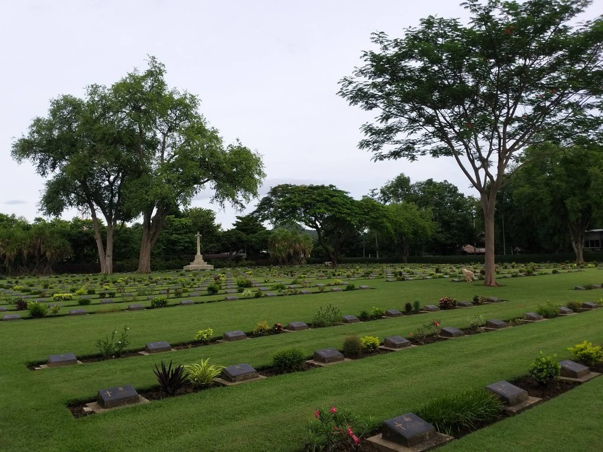 KanCwgc's tweet photo. With VJ Day 75 approaching Chungkai War Cemetery, the site of a WWII Japanese POW Camp, is starting to shine, a benefit of regular rain. Have a good weekend folks #OurWorkContines @c https://t.co/weLZVCiXds