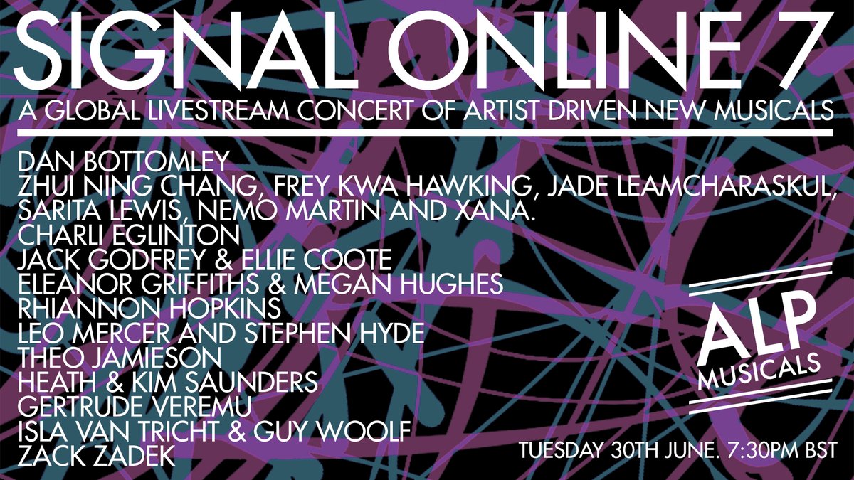 AdamLenson's tweet image. VERY VERY EXCITING LINEUP 🔥
Tuesday 30th June at 7:30PM BST
ALPmusicals.com/Concerts