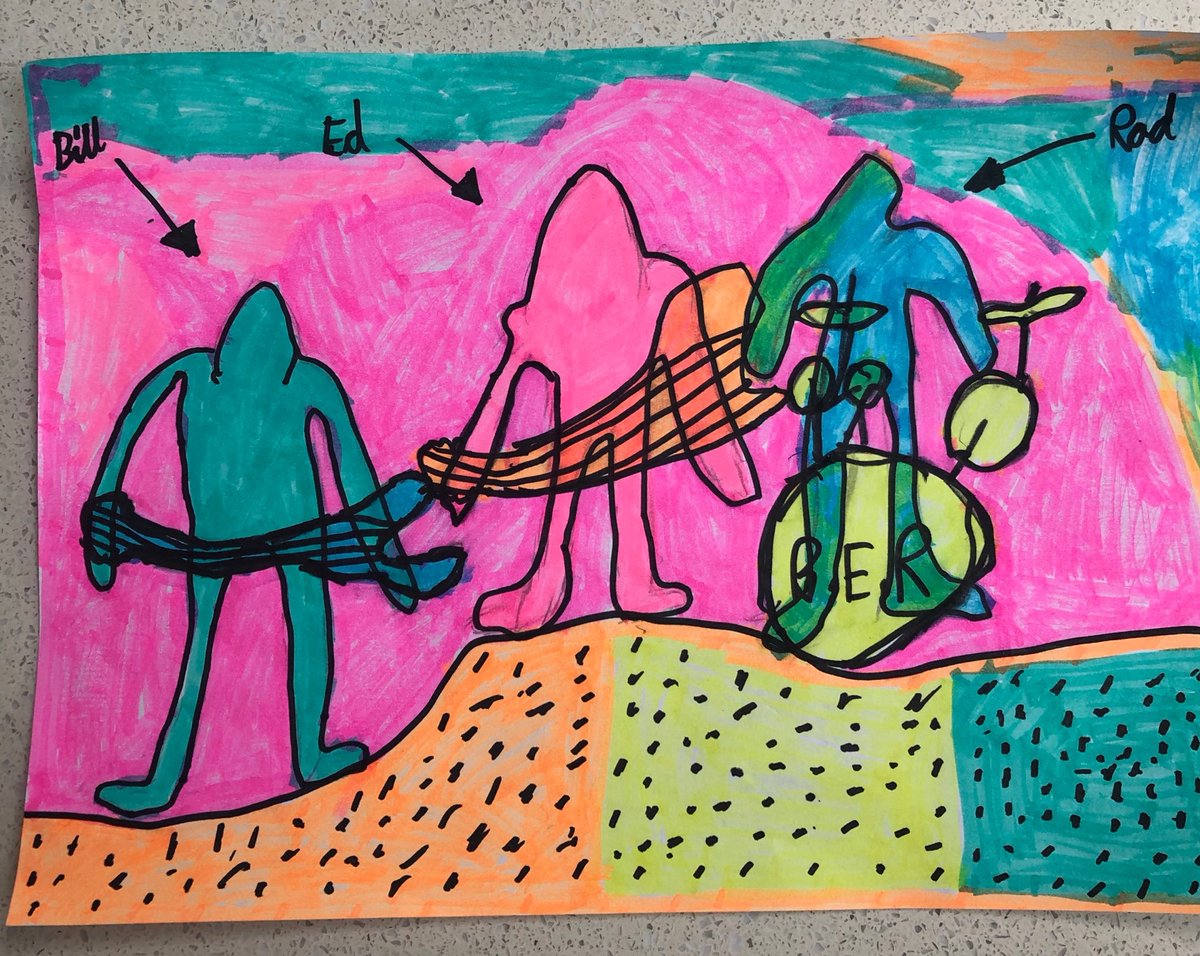ArtDownsend's tweet photo. I love these so much! Our Artists of the Week this week are Edward C, Beste D, Francesca B, Grace A and Max A for their colourful ‘dancing’ figures, based on the work of Keith Haring @DownsendSchool https://t.co/TEfAVtrOUA