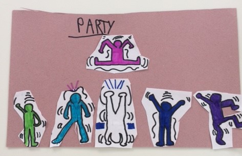 ArtDownsend's tweet photo. I love these so much! Our Artists of the Week this week are Edward C, Beste D, Francesca B, Grace A and Max A for their colourful ‘dancing’ figures, based on the work of Keith Haring @DownsendSchool https://t.co/TEfAVtrOUA