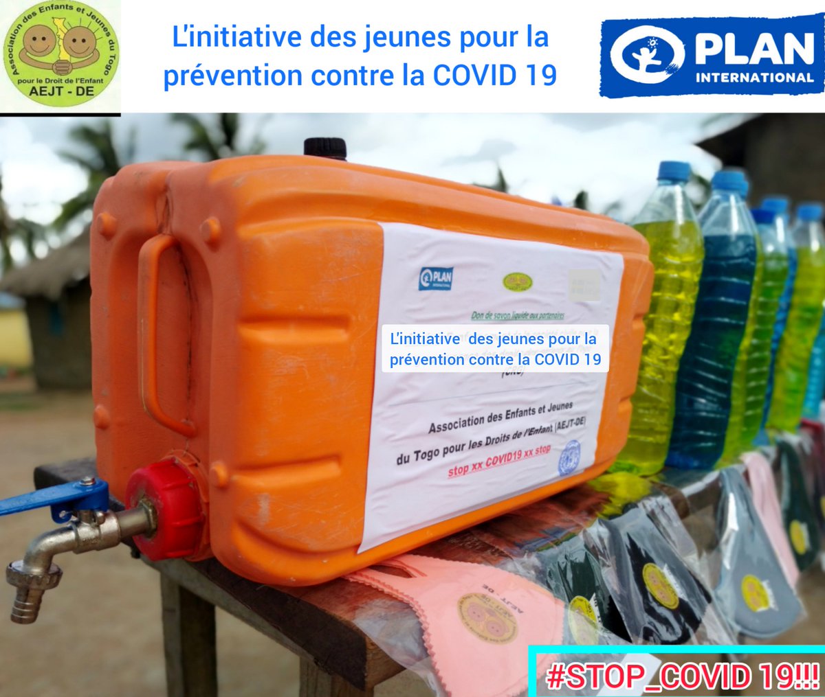 AejtD's tweet photo. Distribution de savons liquide, des cache-nez et des dispositifs de lavage des mains dans différentes communautés( BATOUMÉ-AMANGOTIDÉKÈ-DZOLO...) pour continuer la prévention contre la COVID 19 grâce à l'appui financier de Plan International Togo.
@Plan_Togo 
@PlanIntTogo 
@MAEJT https://t.co/PAOHHRfGtS