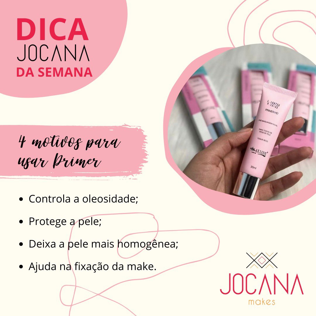 jocana__'s tweet photo. Hoje inauguro por aqui, com muuuita alegria, o “Dica Jocana da semana”😍. Simm, serão dicas úteis de perguntas que não querem calar sobre o mundo maravilhoso da maquiagem! 
Sabia que grande parte das pessoas não sabem pra que serve um primer? https://t.co/FtLWpcF0vS