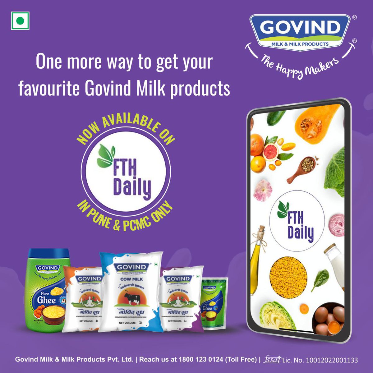 Get your favourite Govind Products now on FTH Daily. So, stay safe at home and order online. 
.
.
.
#GovindProducts #GovindMilk #GovindGhee #FTHDaily #OrderOnline #Pune #PCMC #StayHome #DoorStepDelivery #StayHome #StaySafe