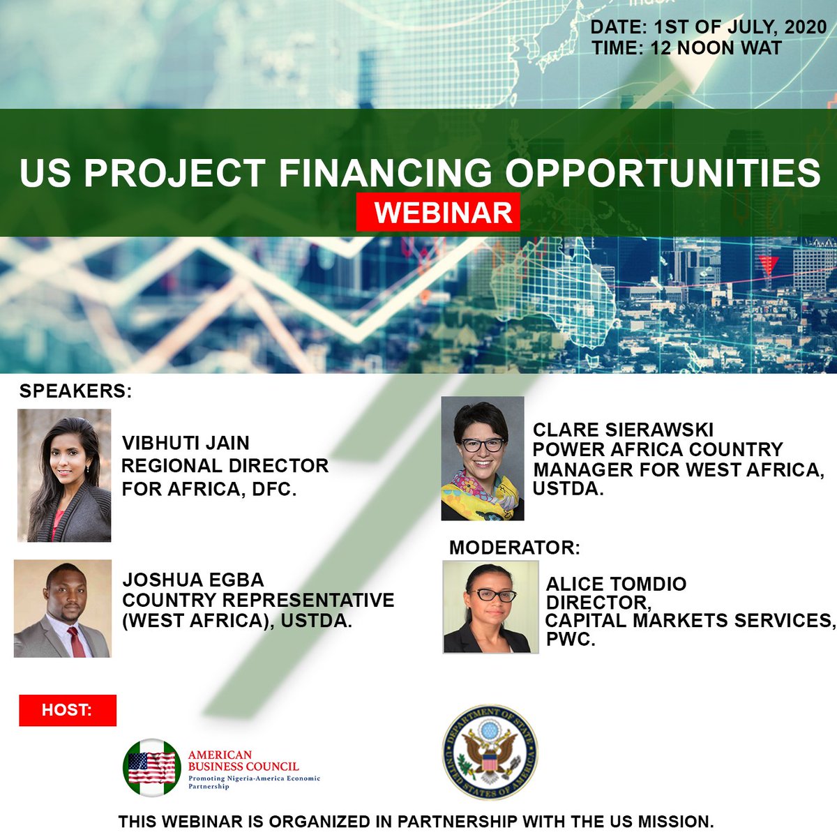 ABCouncil_ng's tweet photo. @abcouncil_ng in partnership with the @USinNigeria in Nigeria is organizing a webinar to share the project financing opportunities from the United States and how best to leverage on these funds.
To attend, register via the link below 
https://t.co/ThZUOXUUW8
cc @alicetomdio https://t.co/gdIgXLurKj