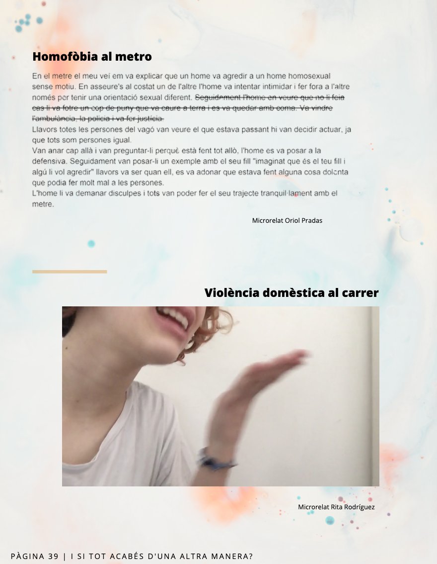 whyviolence2020's tweet photo. 📗Les alumnes de 3r i 4t d'ESO de l'INS Quatre Cantons també han fet la seva revista digital amb els treballs creatius que han elaborat pel projecte #WhyViolence2020. Idees creatives per respondre a les #microviolències ⬇️

https://t.co/fwnmmFWDPq

@bcn_ajuntament @consorciedubcn https://t.co/kgnJptrU8x