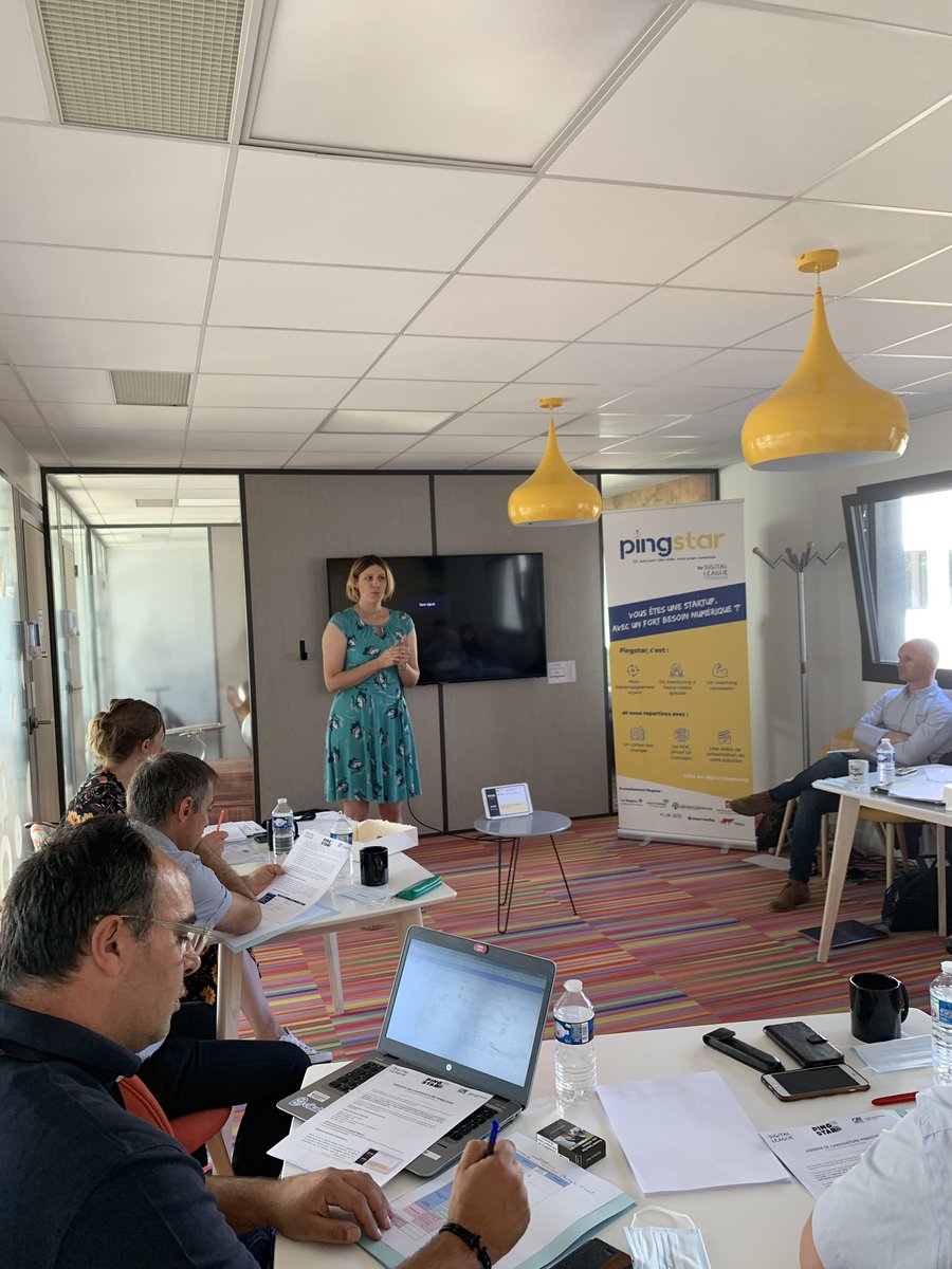 Digitaleague's tweet photo. Les 3 derniers projets viennent d’être auditionnés, le jury est donc terminé. #PileIci #NellApp #AgendaA2. 5 projets prometteurs sur #Pingstar in Auvergne. Le choix des 2 lauréats s’annonce compliqué... 🤔 https://t.co/LAygbrWJvE