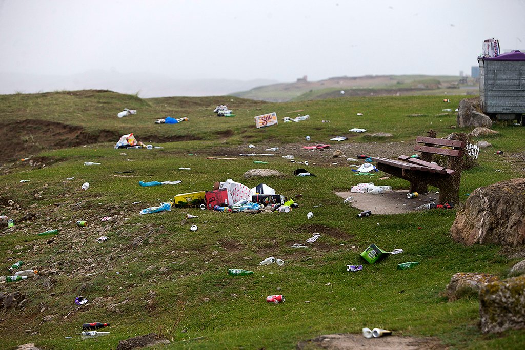 The rubbish left at Ogmore this morning after last nights gathering