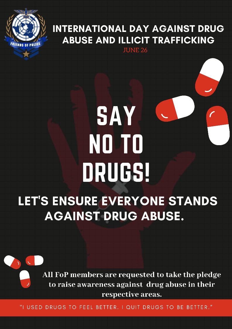 fop_global's tweet photo. #WorldDrugDay
#InternationalDayAgainstDrugAbuse
#Pledge
#NoToDrugs
#FriendsOfPoliceGlobal https://t.co/yHuDNXkGcb