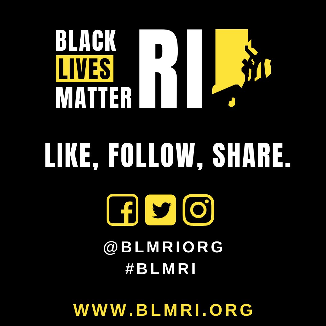 blmriorg's tweet photo. Like, follow and share the new and official Facebook, Twitter and Instagram social media for Black Lives Matter RI. Our website is launching soon, we’ll keep you posted. Thank you for your continued support!

#BLM #BLMRI https://t.co/znGHQ8dFzc