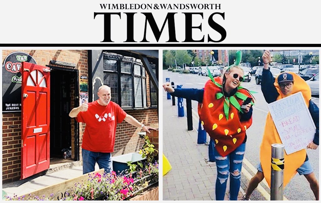 ladywimbledon's tweet photo. Pubs open their doors whilst @DonsLocalAction get fruity for kids laptops. It’s #Wimbledon’s unique summer 🍓https://t.co/UqjbepNtvo https://t.co/e9YmX6kUZ7