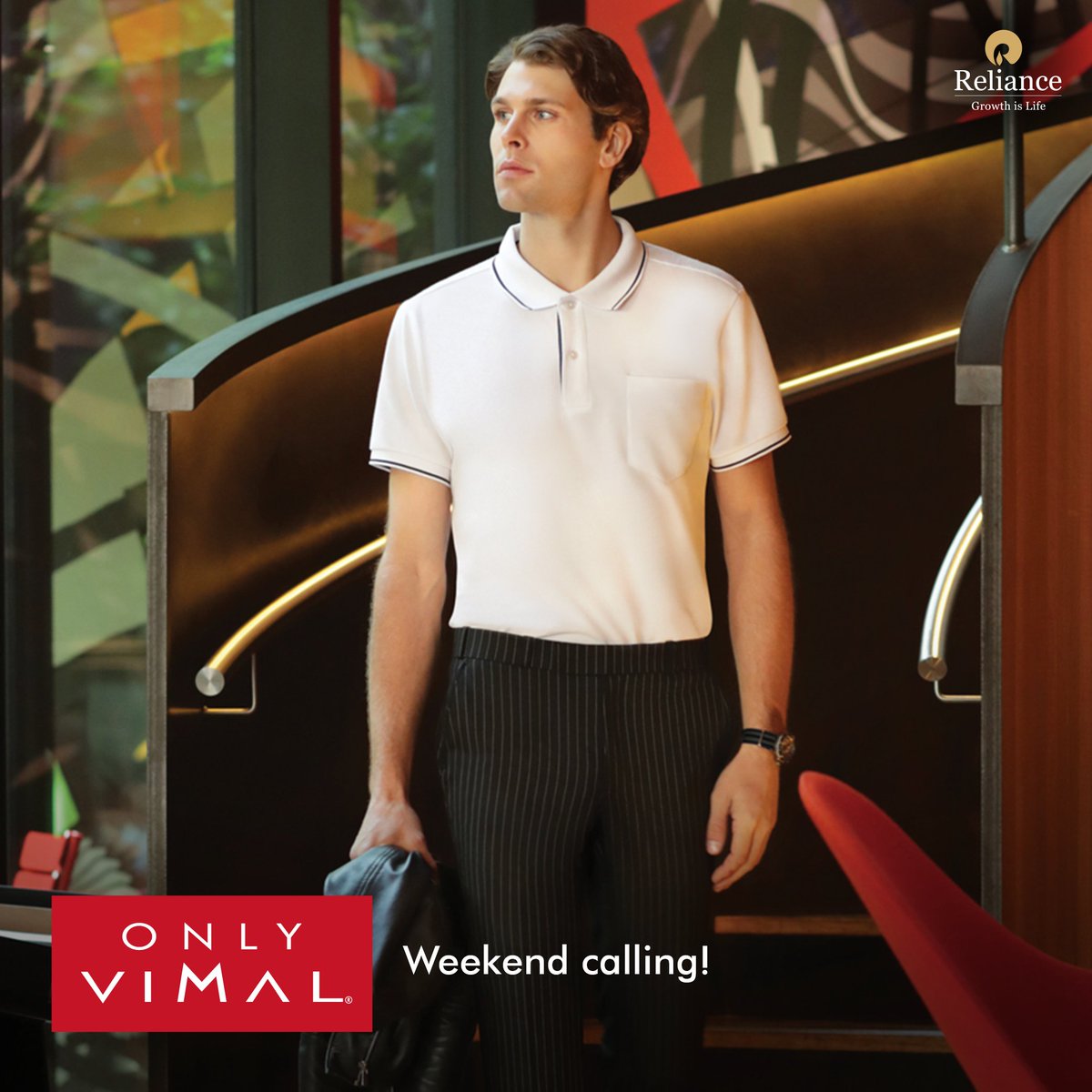 OnlyVimal_India's tweet photo. Enjoy your funday with our #OnlyFresh pique polo tee paired with striped trousers and casual shoes. #OnlyVimal https://t.co/gBTWoGQYR7