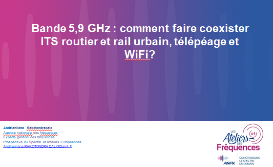 Notre experte en gestion de fréquences Andrianilana Rakotondradalo nous explique comment faire coexister #ITS routier et rail urbain, télépéage et #WiFi à l’atelier des #fréquences de l’<a href="/anfr/">Agence nationale des fréquences</a> . #transportsconnectes