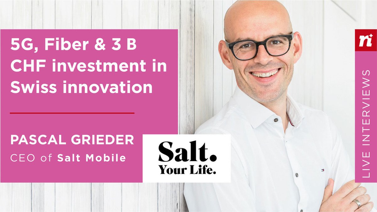 netcommsuisse's tweet photo. 📅 Wednesday, July 1st
🕒 11:30 am CEST

Catch @Salt  CEO interview and learn insights into digital #investments, #Fiber and #5G in #Switzerland plus lots more. 

Register today for free: https://t.co/UlgndFqgDC https://t.co/hepdRr5zsm