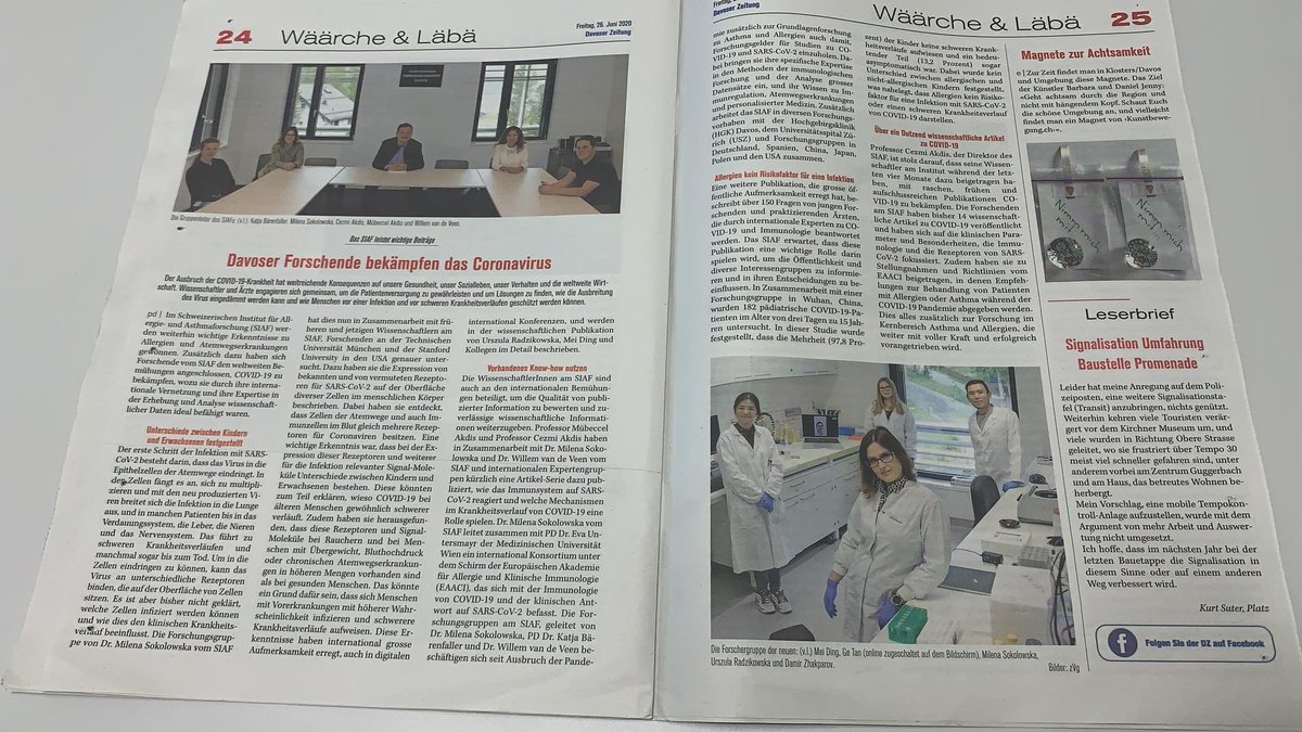 SIAF research on COVID-19 getting hits in the local news. We described which receptors for SARS-CoV-2 are present in different cells and tissues in kids, in healthy adults of different age, and in patients with asthma, COPD, hypertension and obesity. onlinelibrary.wiley.com/doi/10.1111/al…
