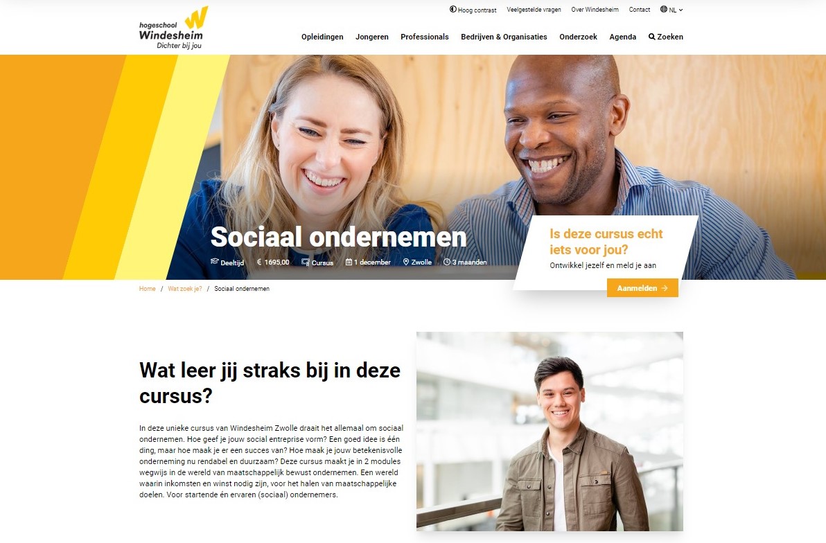 Al gezien? #Windesheim heeft een gloednieuwe website! Met info over oa 'Fundraising Grantmaking &amp; Sponsoring' en 'Sociaal Ondernemen' - unieke opleidingen in NL, zie windesheim.nl/fgs en bit.ly/2zM2WfJ - pleaseRT 😉