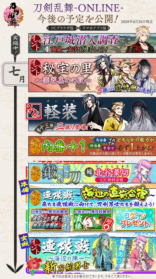 刀剣乱舞 新刀剣男士のビジュアルが一部公開 金髪のヘアスタイル 袖が無い和装に トロピカル感 の声 にじめん