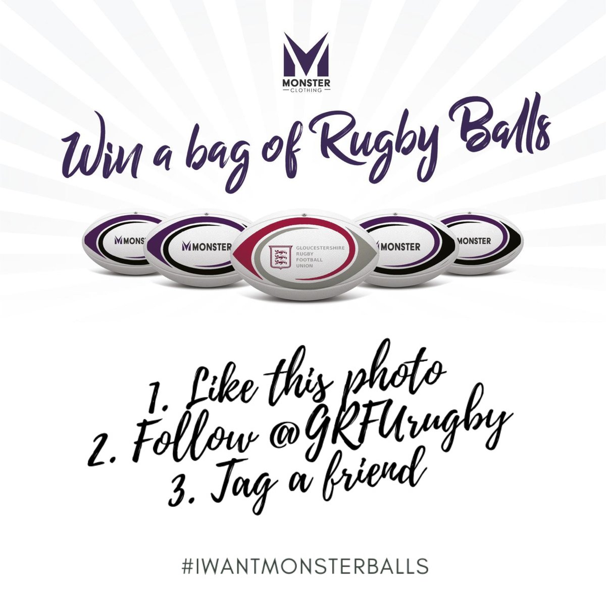 GRFUrugby's tweet photo. COMPETITION – WIN A BAG OF RUGBY BALLS!We have teamed up with @MonsterClothin1 🏉🏉🏉 

To enter, make sure you FOLLOW US, RETWEET &amp; REPLY with #IWANTMONSTERBALLS. Winner will be picked at random on Monday 6th July and contacted shortly after. 

#grfurugby
#gloucestershirerugby https://t.co/E9ATeEriKz