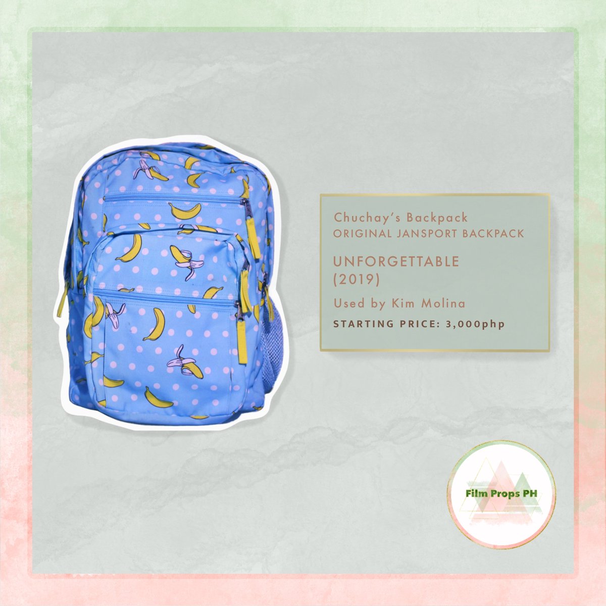 ph_props's tweet photo. Chuchay's backpack up for grab! Head to our IG: @filmpropsph and place your bid! 

@kimsmolina @kimsiesofficial 

https://t.co/M4CgMR6ZD1 https://t.co/VppKRk7p6i