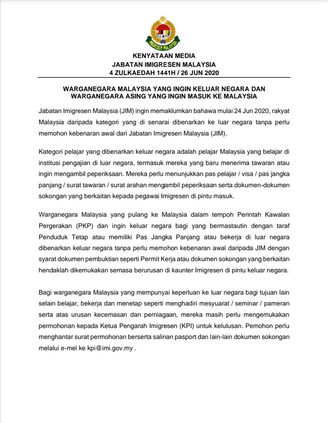 Contoh Surat Ke Imigresen Kebenaran Berkerja