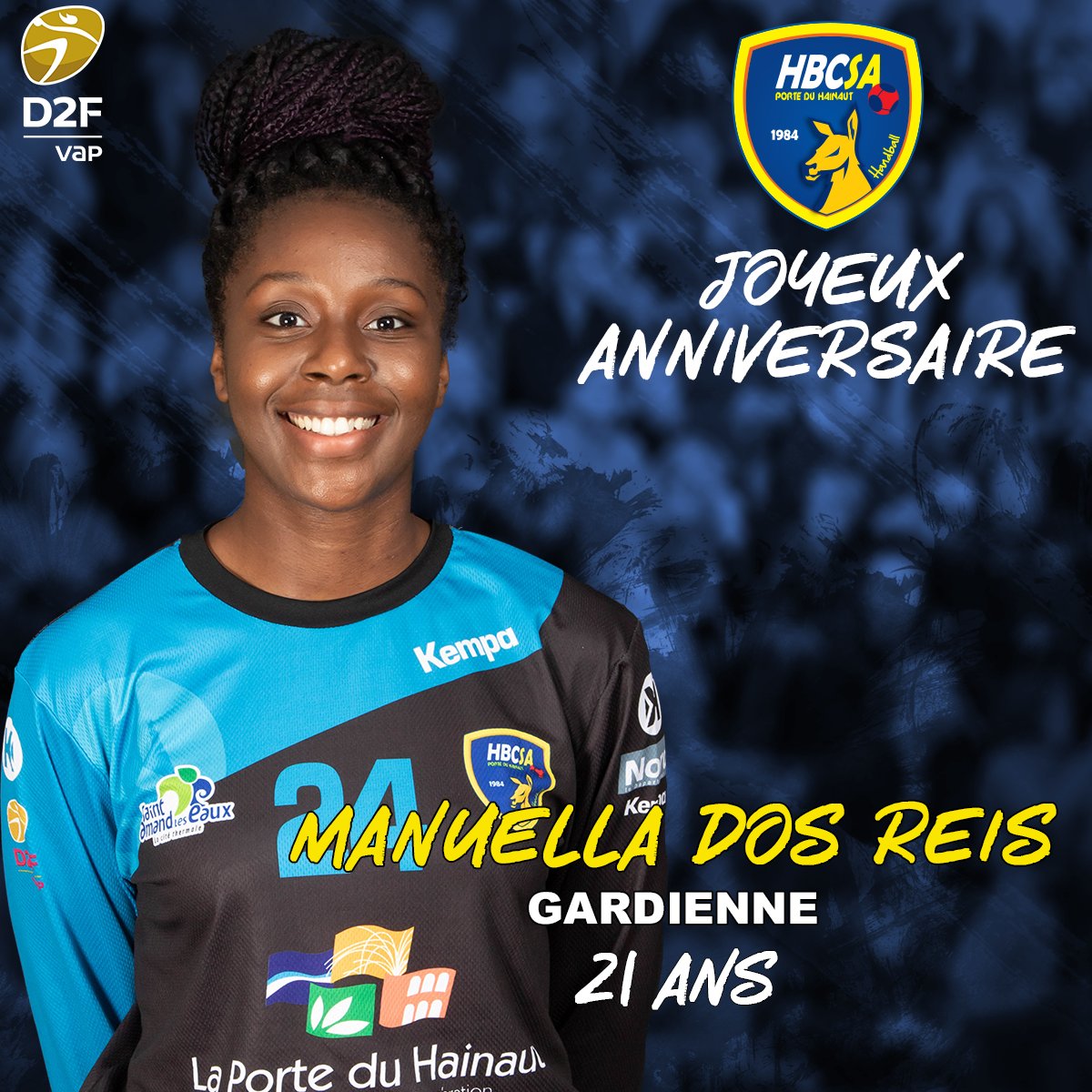 SaintAmandHand's tweet photo. 🎂 #ANNIVERSAIRE 🎂
Le #SaintAmandHand souhaite un bon et joyeux anniversaire à Manuella DOS REIS, gardienne #24 de la #D2F 🤾♀️ https://t.co/VEgGRVrKME