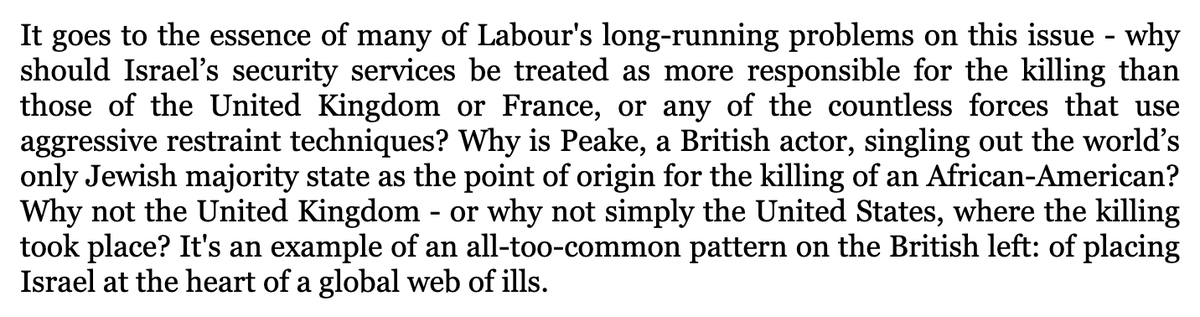 Peake's statement was ill-judged & the specific claim she made untrue. Equally, this tendency to assume worst when anyone makes an error is problematic. Israel isn't just the world's 'only majority jewish state'. Its also the site of the world's longest running occupation (1/)